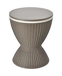 Slickblue 3 in 1 8 Gallon Patio Rattan Cooler Bar Table with Adjust Ice Bucket
