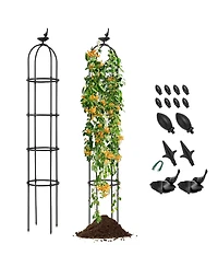 2-Pack Garden Obelisk Trellis for Climbing Plants-Black