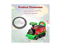 Slickblue 6V Electric Kids Ride On Car Toy Train with 16 Pieces Tracks