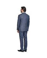 Gino Vitale Men's 2-Piece Double Breasted Checked Plaid Slim Fit Suit