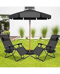 Slickblue 2 Pieces Folding Lounge Chair with Zero Gravity
