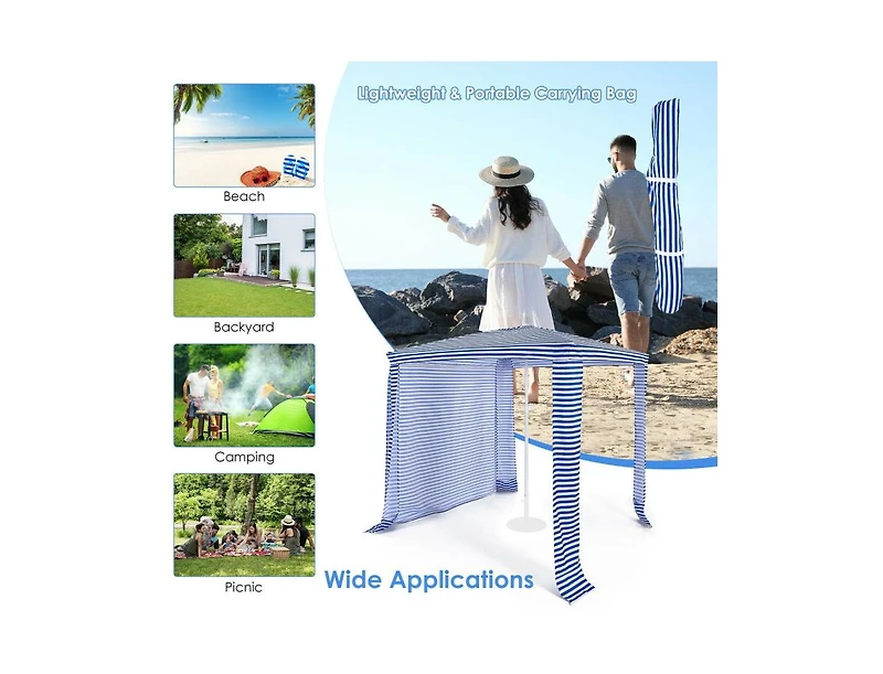 Slickblue 6.6 x 6.6 Feet Foldable and Easy-Setup Beach Canopy With Carry Bag