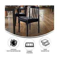 Emma+Oliver Charlize Set Of 2 Solid Wood Dining Chairs With Spindle Backrests And Vinyl Seats