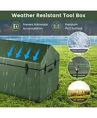 Slickblue Waterproof Outdoor Storage Box with Ventilated Window Adjustable Snap-Green