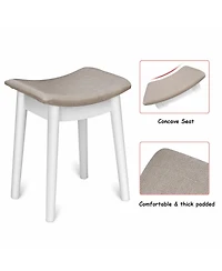 Sugift Vanity Dressing Table Set Flip Mirror Desk Furniture Stool
