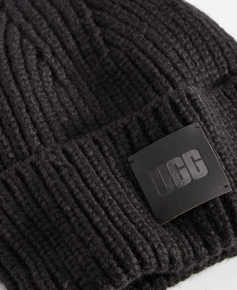 Ugg Women's Chunky Rib-Knit Logo-Patch Beanie