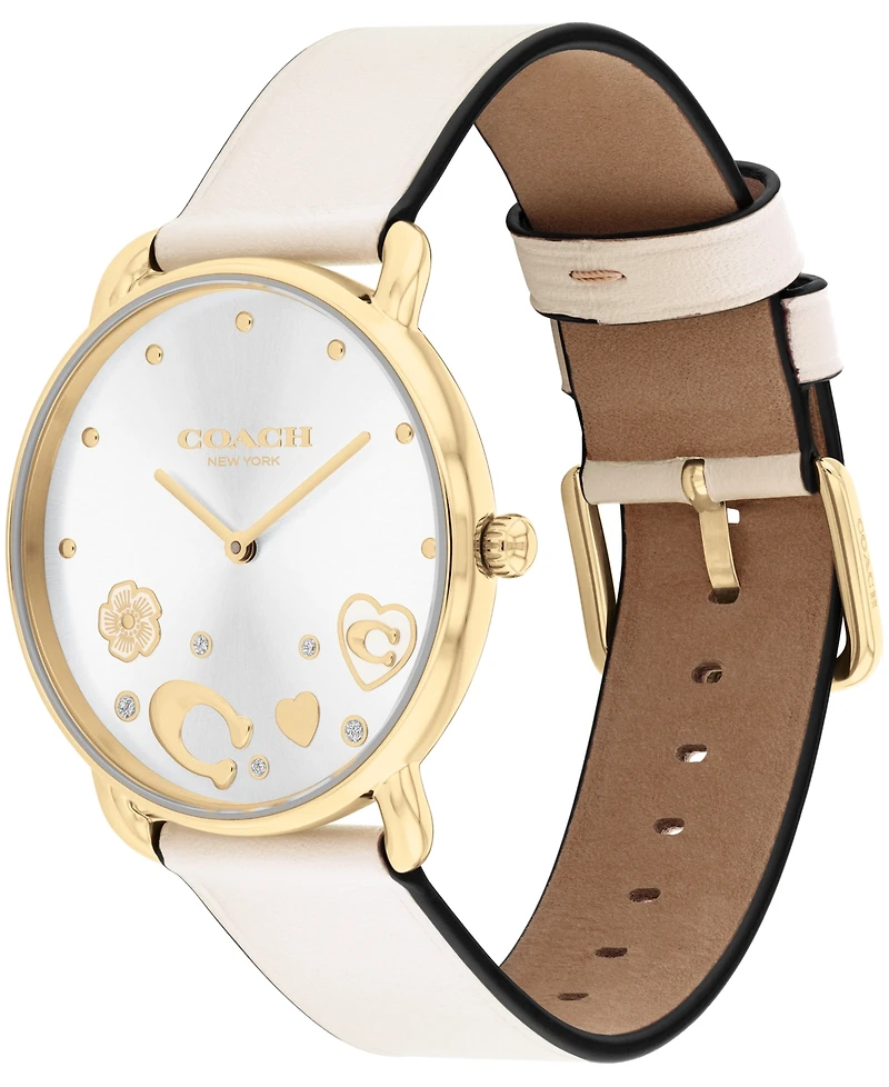 Coach Women's Elliot Chalk Leather Strap Watch 36mm