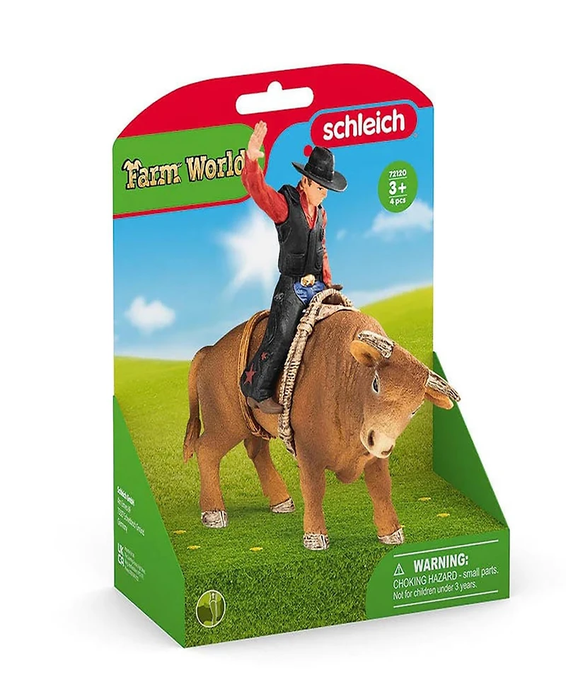 Schleich Farm World Cowboy With Bull Figure Playset