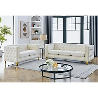 Streamdale 3 Seater + 2 Seater Combination Sofa.Beige Velv