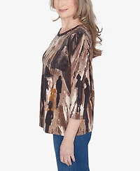 Alfred Dunner Classic Conversational Crew Neck Top