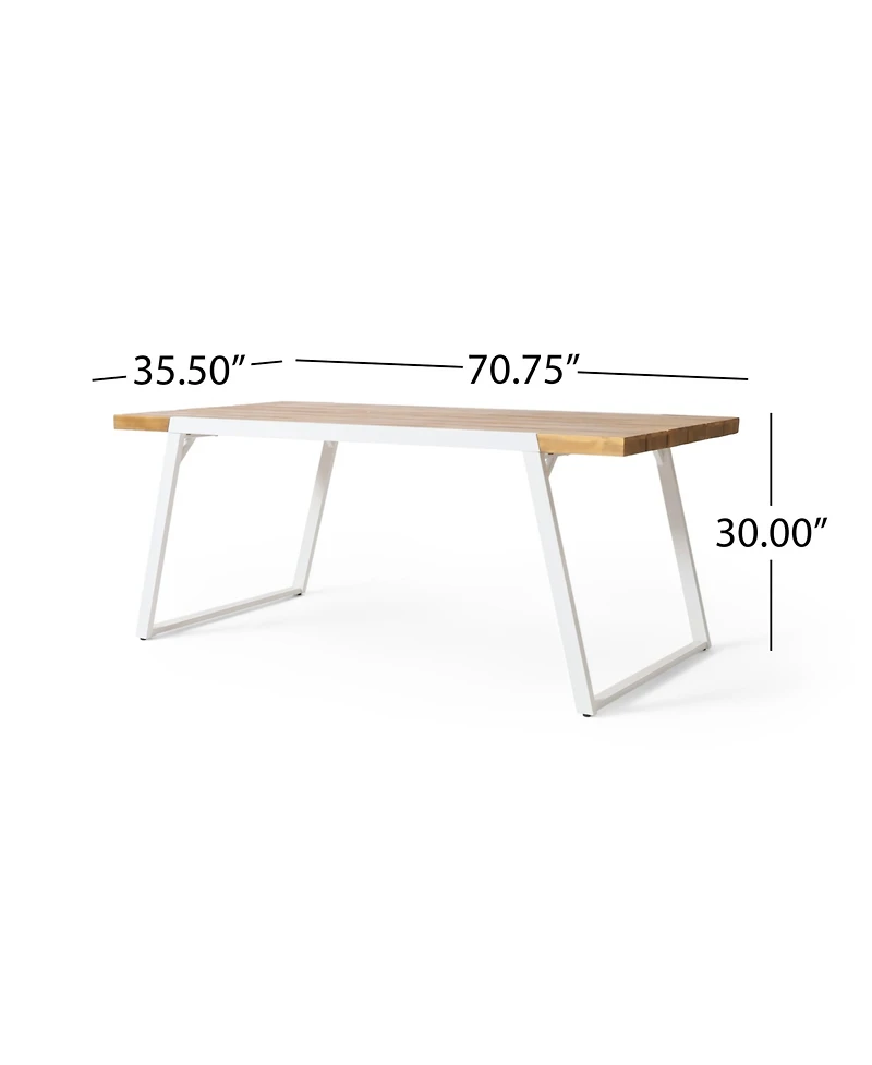 Streamdale Minimalist Chic Acacia Wood Slat Panel Dining Table