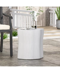 Streamdale Lightweight Concrete Side Table with Charming Tree Stump Design