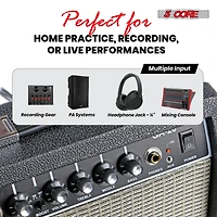 5 Core Guitar Amp 20W Amplifier for Electric Bass Acoustic Practice Amps Small Portable Mini Amplificador para Bajo with Built in Effects