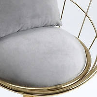 Streamdale Velvet Bar Chair, Pure Gold Plated, Unique Design, 360 Degree Height