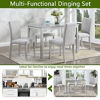 Streamdale Stunning 5-Piece Dining Set Elegant Table & Upholstered Chairs