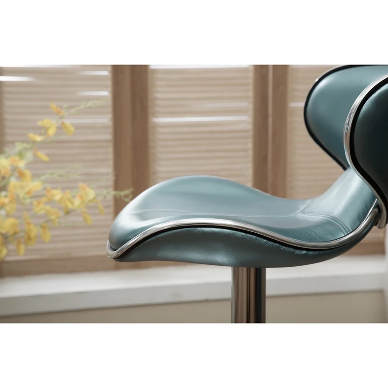 Streamdale Furniture Luxurious Modern Air Lift Bar Stools with Adjustable Faux Leather Cushions (Set of 2)