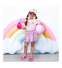Sweet Wink Toddler Girls Beach Babe Patch Short Sleeve T-Shirt