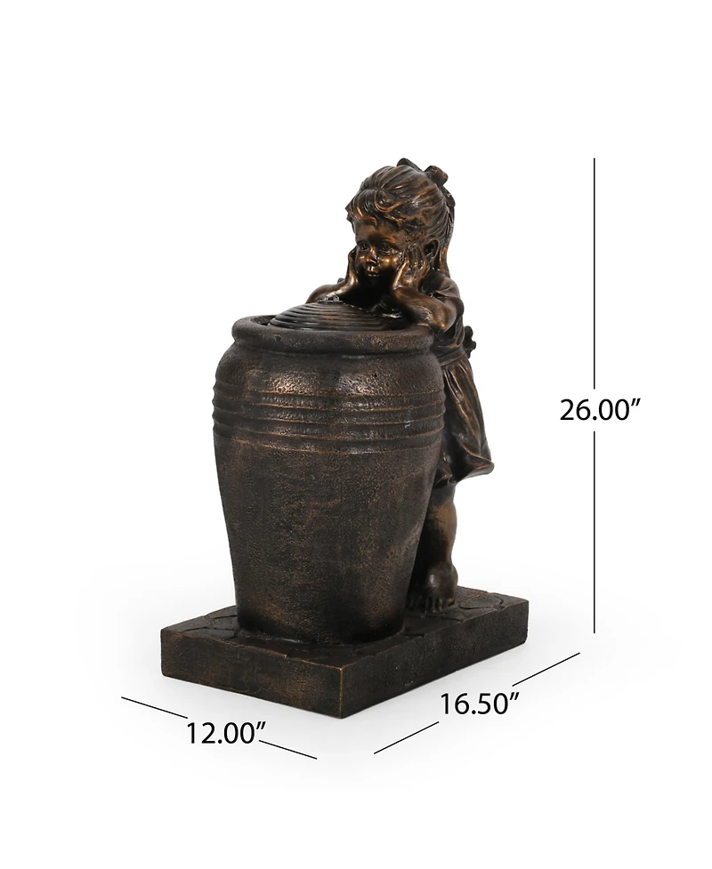 Tranquil Garden Fountain with Cascading Waterfall, Led Lights, and Exquisite Detail