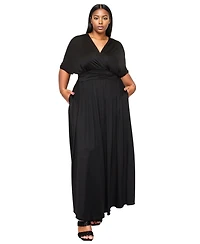 L I V D Plus Raffi Empire Waist Pocket Maxi Dress