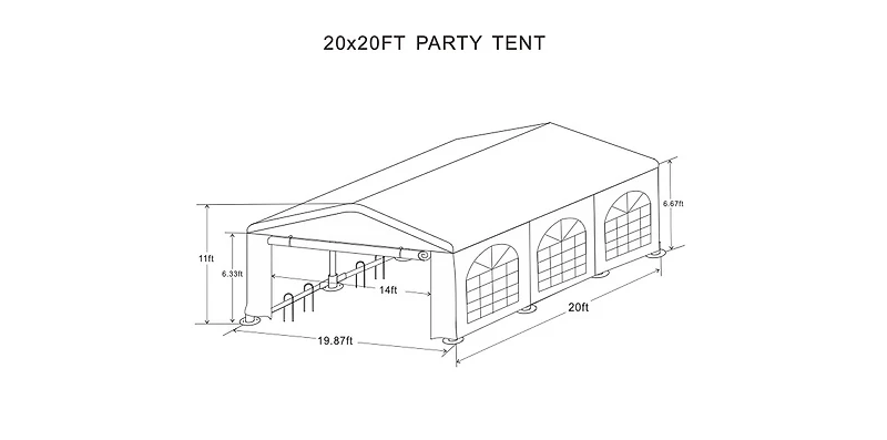 Streamdale Deluxe Party Tent with Steel Frame and Waterproof Cover