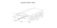 Streamdale Deluxe Party Tent with Steel Frame and Waterproof Cover