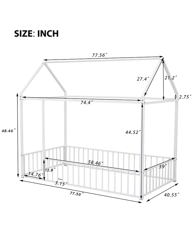 Streamdale Twin Metal Bed with Fence