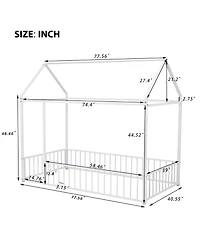 Streamdale Twin Metal Bed with Fence