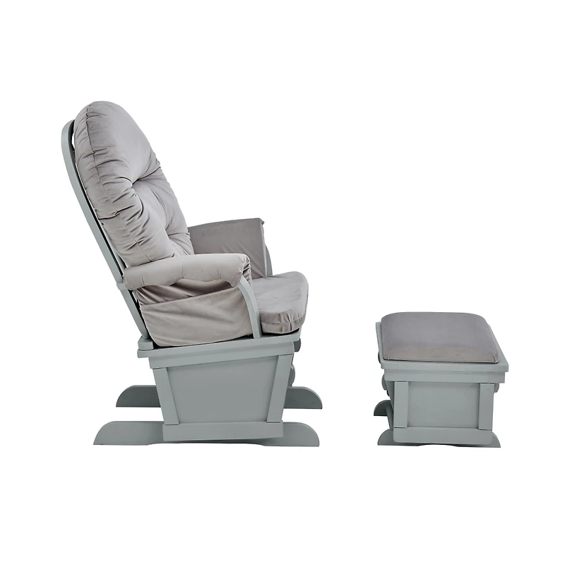 Simplie Fun Madison Glider And Ottoman Wood And Light Fabric