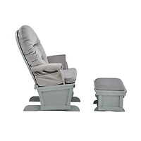 Simplie Fun Madison Glider And Ottoman Wood And Light Fabric