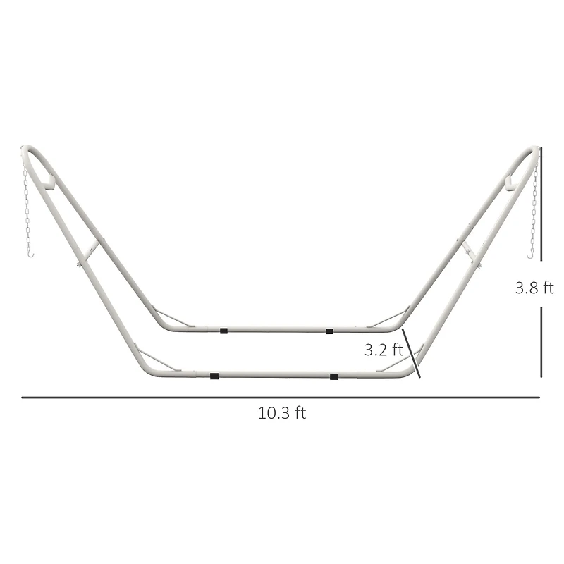 Hammock Stand for 2 Person, Portable Adjustable Steel Frame Hammock Stand with Weather Resistant Finish, for 9-14ft Hammocks, 10.3', 550 lbs. Capacity