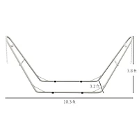 Hammock Stand for 2 Person, Portable Adjustable Steel Frame Hammock Stand with Weather Resistant Finish, for 9-14ft Hammocks, 10.3', 550 lbs. Capacity