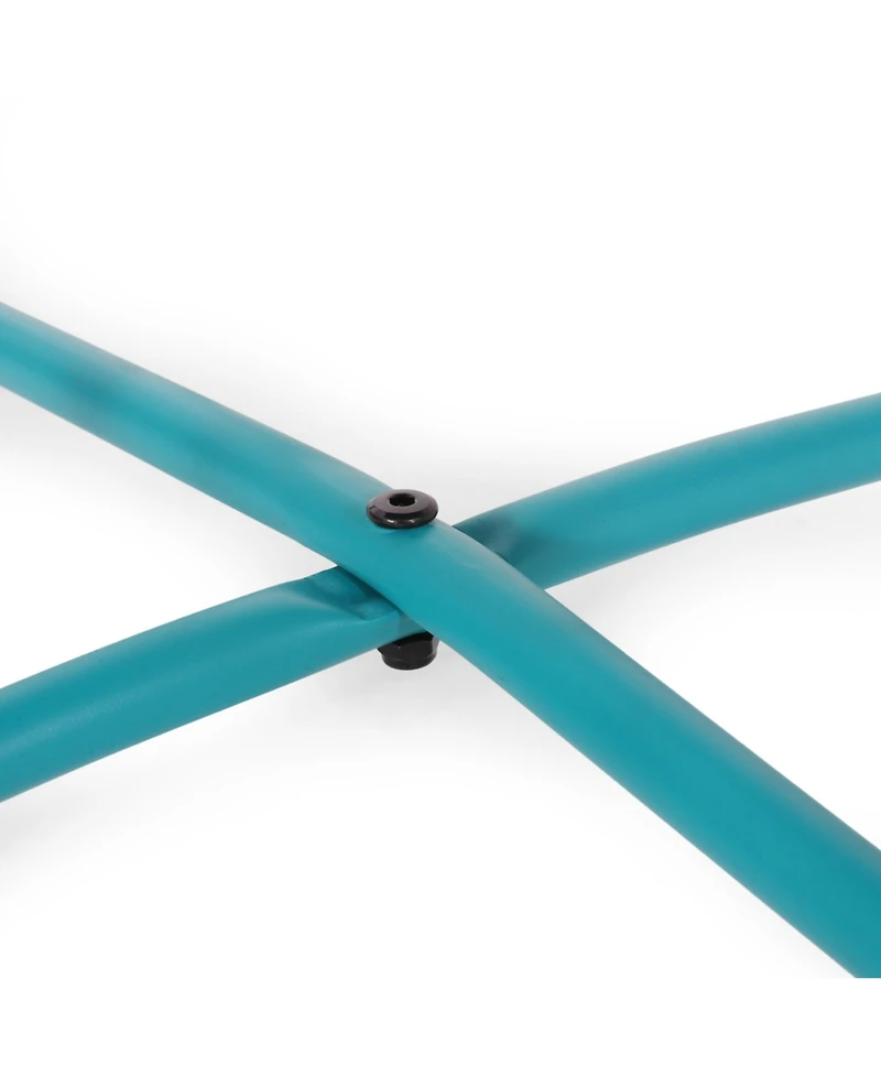 Simplie Fun Modern Steel End Table with X-Shaped Base and Comple