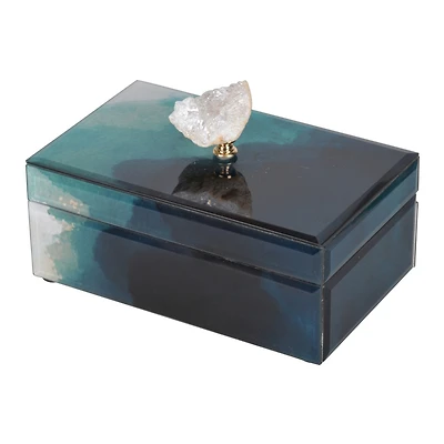Streamdale Bethany Green Box Modern Storage with Gem Finial