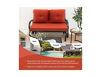 Slickblue Patio 2-Person Glider Bench Rocking Loveseat with Cushioned Armrest