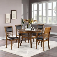 Streamdale Set Of 2 Upholstered Dining Chair In Walnut Finish