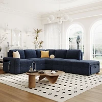 Streamdale Furniture Plush and Practical Expansive 6-Seat L-Shaped Sofa with Storage & Charging