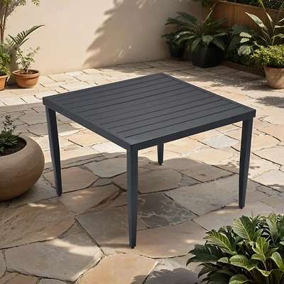 Streamdale Ember Black Minimalist Aluminum End Table with Rounded Corners