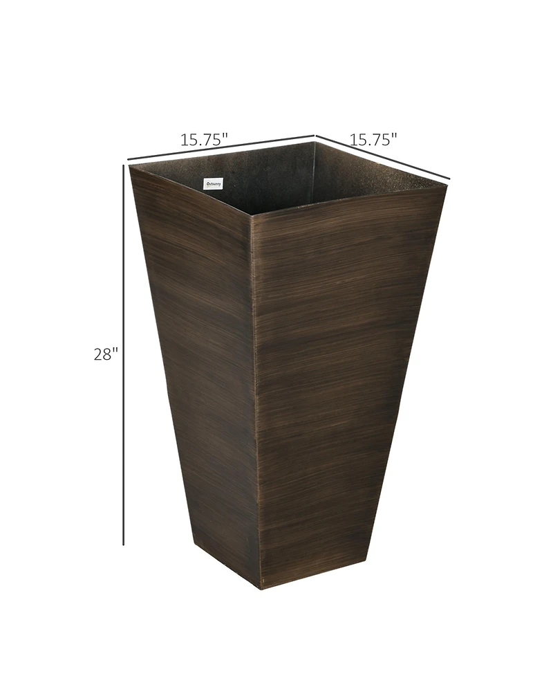 Elegant Stackable Wood-Look Outdoor Planters (Set of 3)