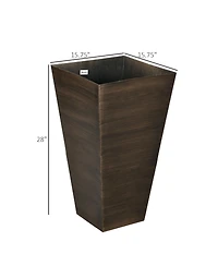 Elegant Stackable Wood-Look Outdoor Planters (Set of 3)