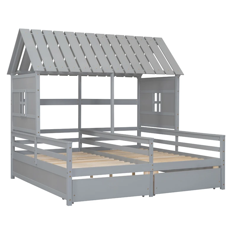 Streamdale Twin Platform Bed with Drawers (White)