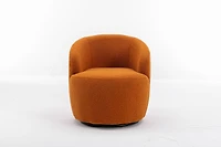 Streamdale Teddy Swivel Barrel Armchair with Metal Ring, Dark