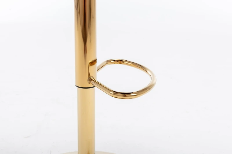 Streamdale Furniture Chrome Footrest And Base Swivel Height Adjustable Mechanical Lifting Velvet + Golden Leg