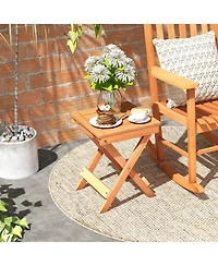 Slickblue 14 Inch Compact Folding Side Table with Slatted Tabletop