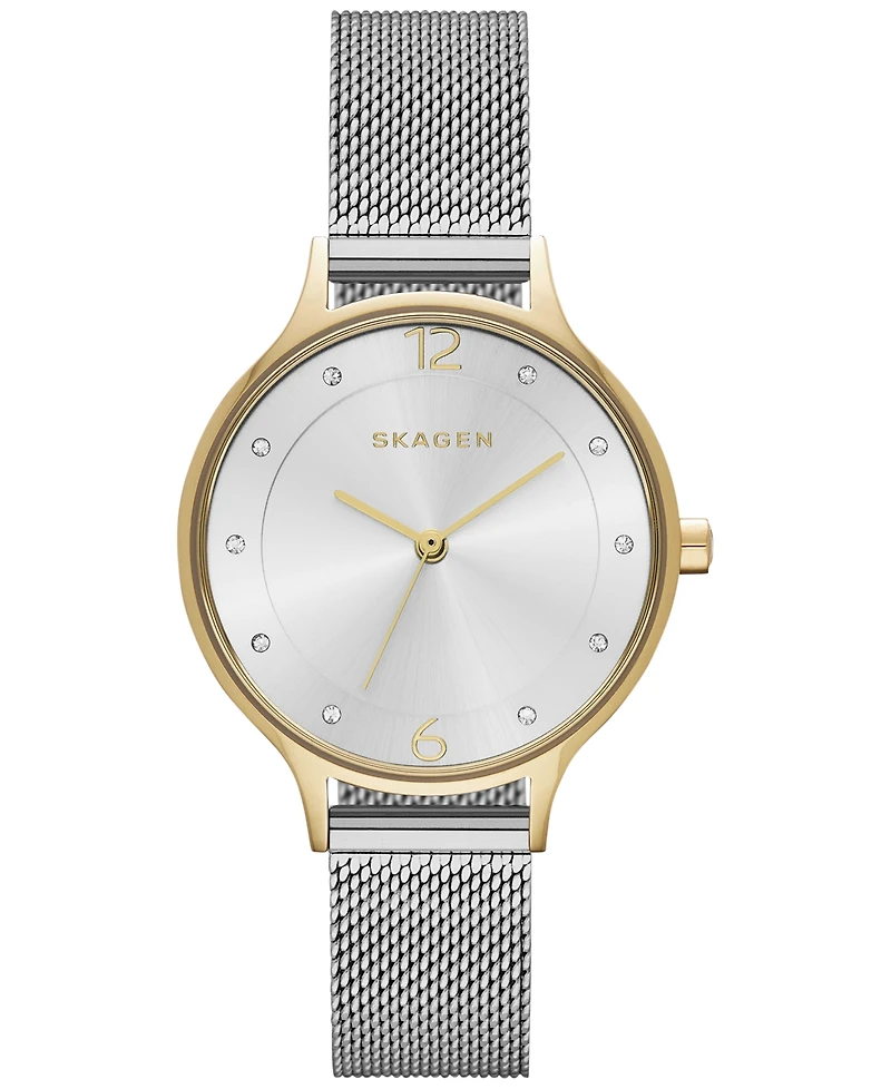 Skagen Women's Anita Two-Tone Stainless Steel Mesh Bracelet Watch 30mm