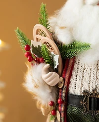 Glitzhome 18 H Christmas Woodland Santa Figurine with Porcelain Face