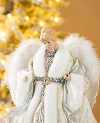 Glitzhome 16 H Polyvinyl chloride Christmas Elegant Angel Tree Top