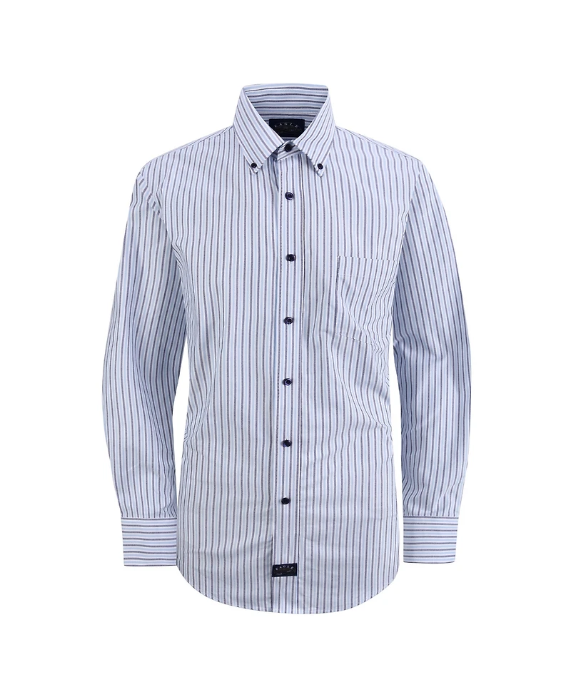 Eagle Oxford Blue Stripe Shirt with Stretch Collar