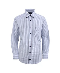 Eagle Oxford Blue Stripe Shirt with Stretch Collar