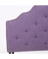 Simplie Fun Contemporary Button-Tufted Upholstered Headboard with Nailhead Accents
