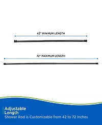 Kenney Twist Fit No Tools Shower Curtain Rod, 42-72"